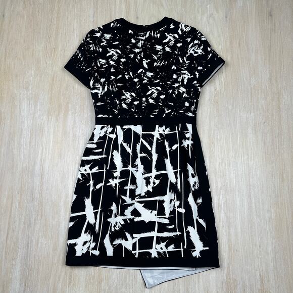 BCBGMaxazria Raquel Asymmetrical Hem Short Sleeve Party Mini Cocktail Dress 4 - Picture 10 of 14